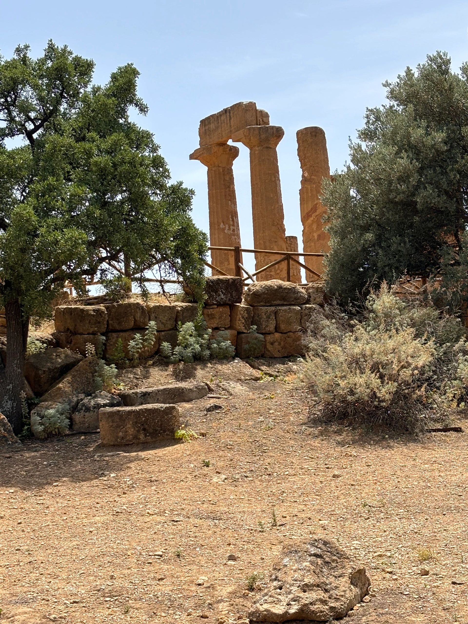 Ancient Roman amphitheater ruins with columns, Sicily